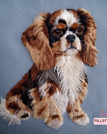 English Toy Spaniel Dog Embroidery Design